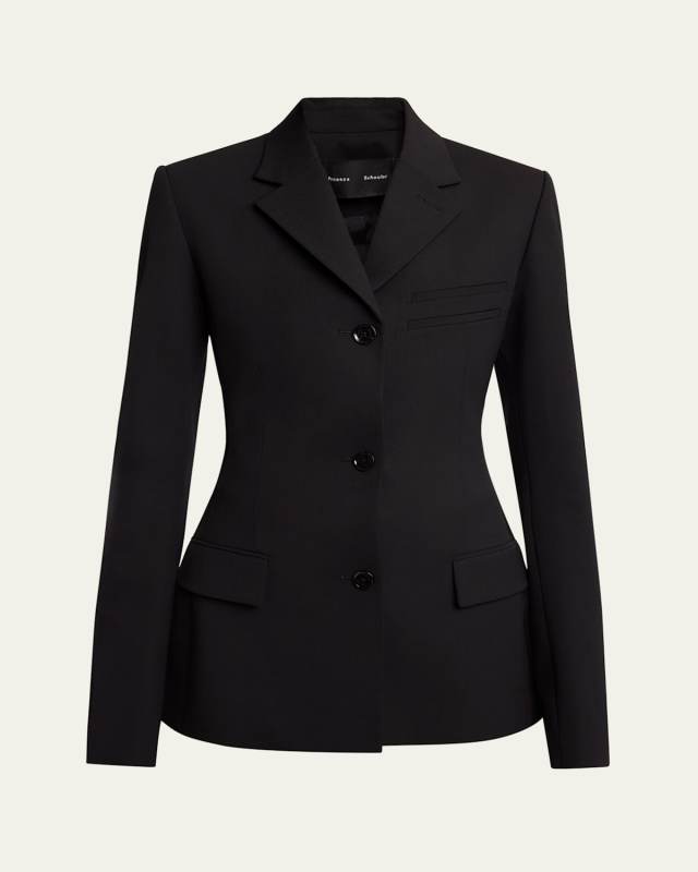 Lark Wool Gabardine Suiting Blazer